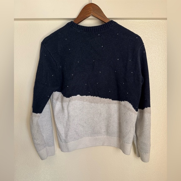 Abercrombie Kids Holiday Moose Crew Sweater Navy Christmas Knit Size 13/14 - Picture 7 of 10